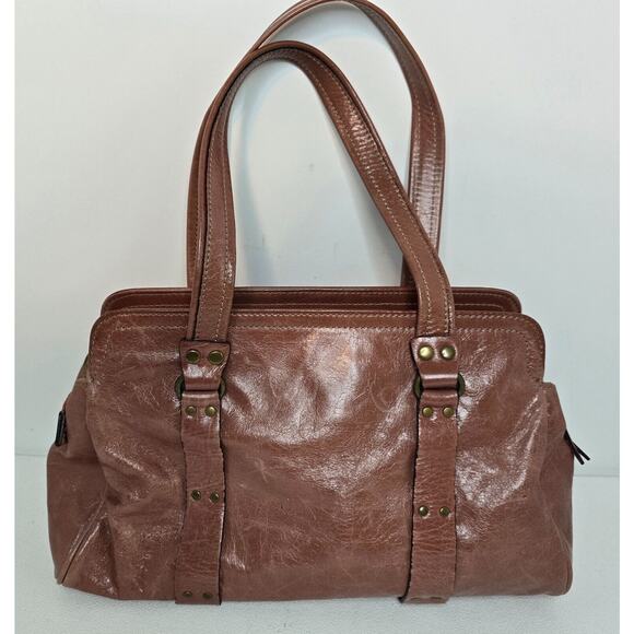 Rue Princesse Paris Distressed Leather Double Handle Shoulder Bag Handbag Tassel - Picture 4 of 12